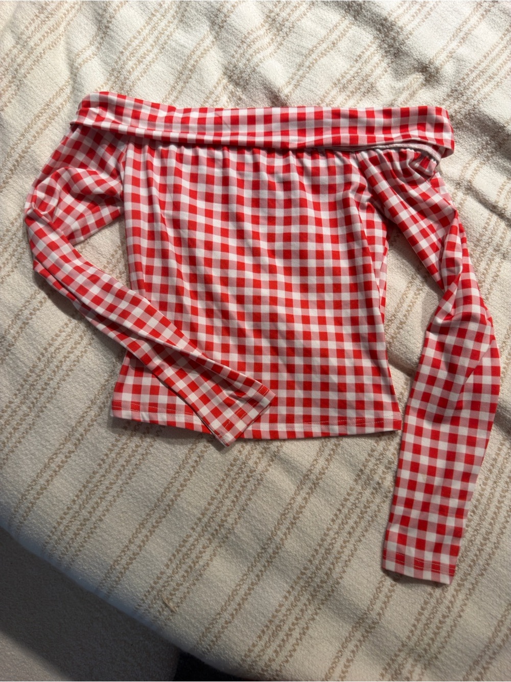 Gingham Off Shoulder Top